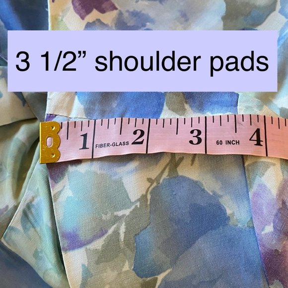 Coquette Like new 1990s Floral fitted flouncy dress Shoulder pads Vintage floral - Picture 10 of 11